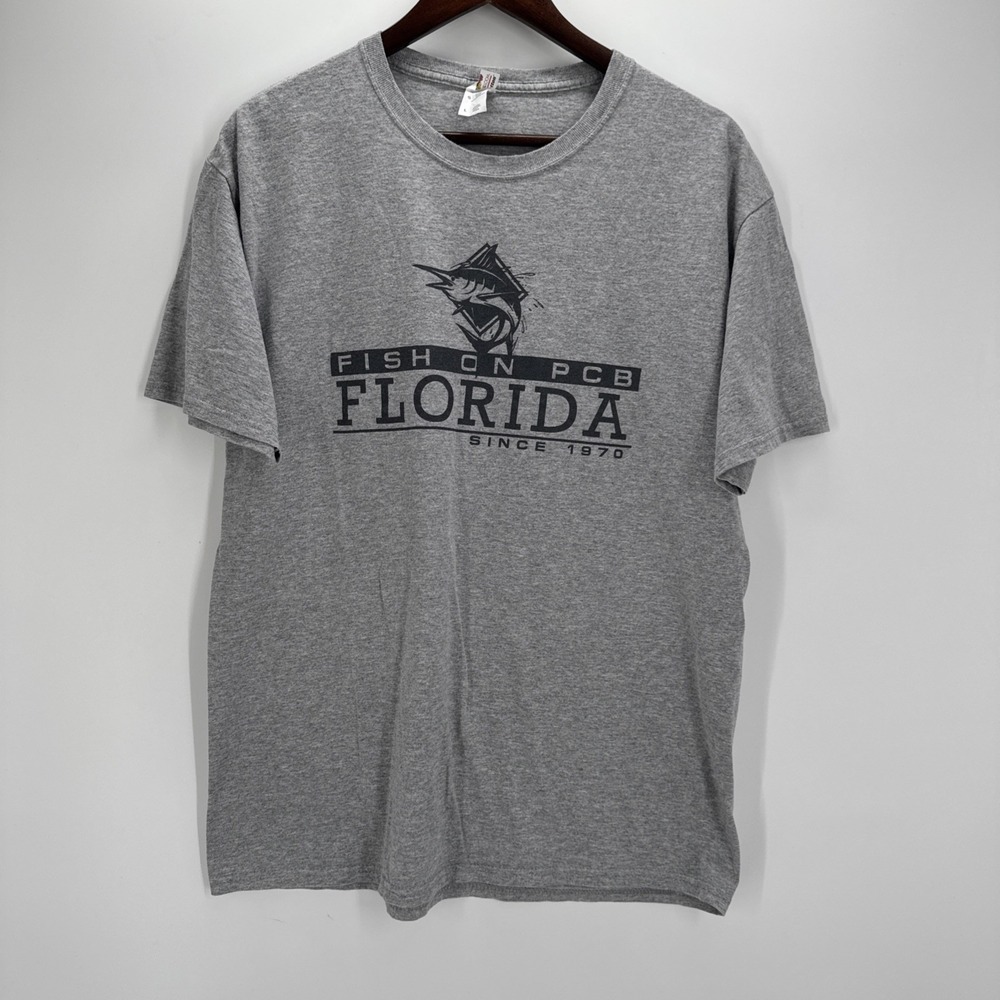 Panama City Beach Florida Shirt Heather Gray (large) Fruit Of The Loom